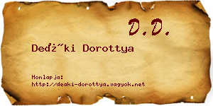 Deáki Dorottya névjegykártya